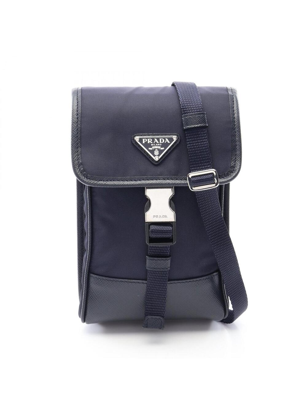 Prada Tessuto＋Saffian Triangle Logo #282202P58B